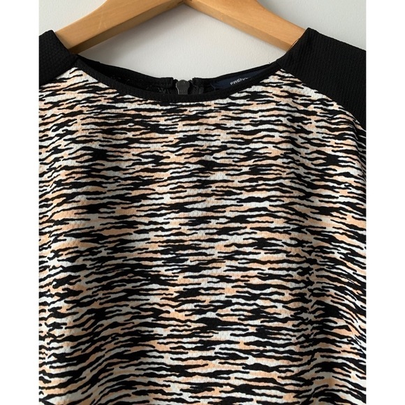 French Connection Multi Coloured 3/4 Sleeve Size 4 Shift Dress - Picture 7 of 17